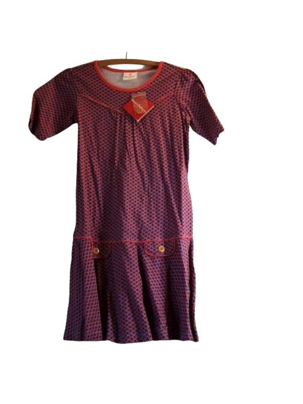 Hanna Andersson Dress Girls Drop Waist Purple and Coral Owl Size 140 NWT CJ103 - Picture 2 of 4